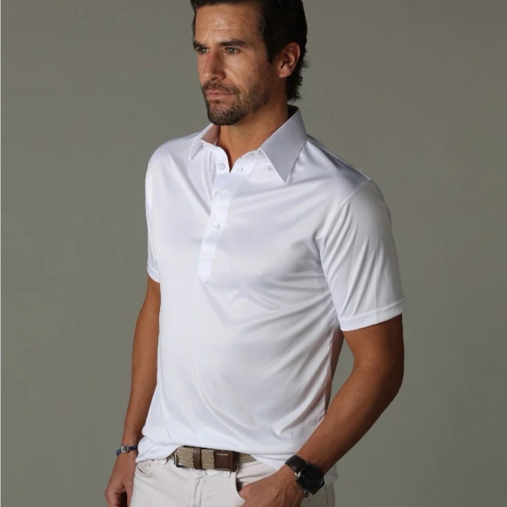 NWOT Collars & Co. Elegant White Dress Collar Polo Shirt for Men